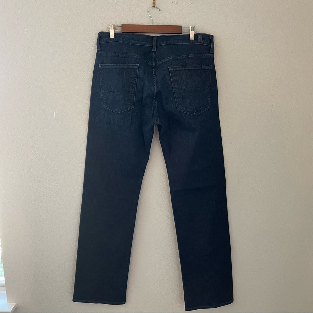 7FAM 7 for all mankind Austyn Straight Leg Denim Jean Dark Wash 34x33 - Picture 2 of 8